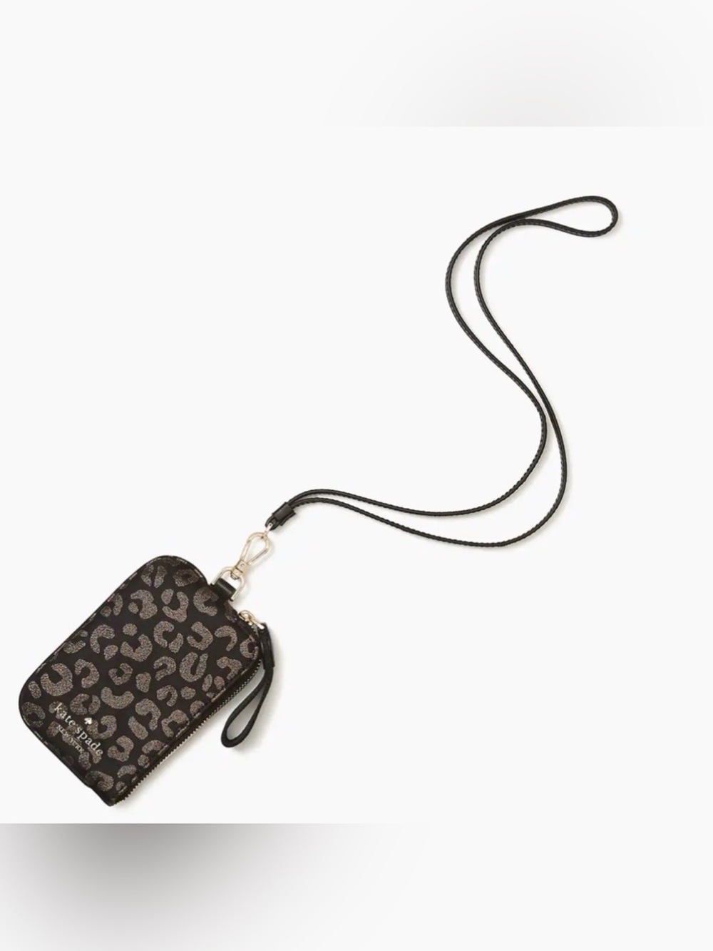 Kate Spade Chelsea The Little Better Black Multi Silver Leopard Lanyard